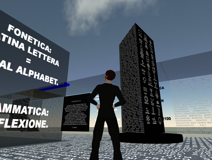 Euro Stele. Second Life installation. Carraro 2007.