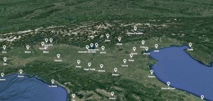 Mappa 3d delle sedi collegate all'evento in streaming