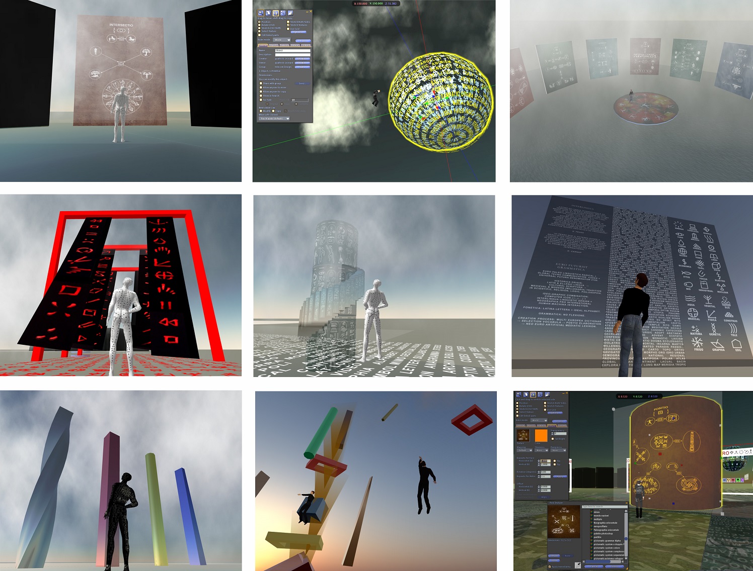 The art installation Codexart realized by Carraro LAB in Second Life