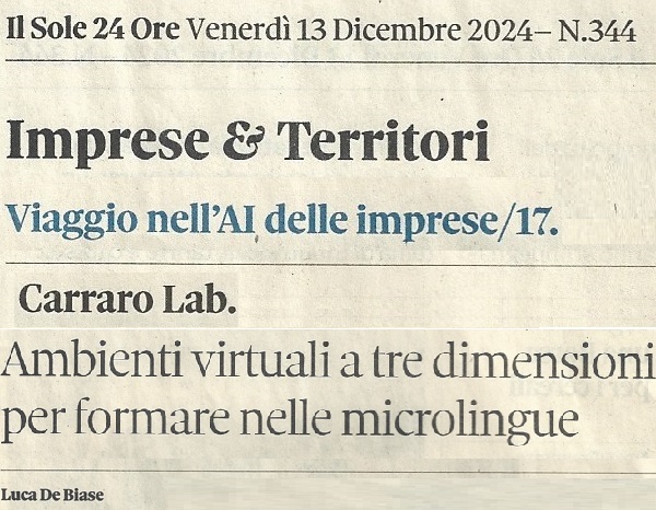 titolo il sole 24 ore carraro lab